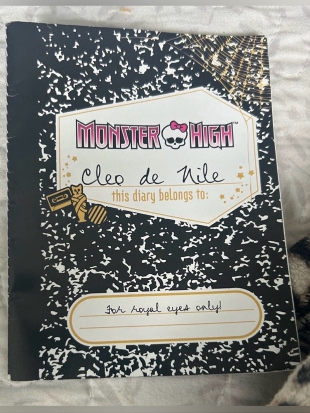 monster high Black and White Cleo de Nile Themed Diary